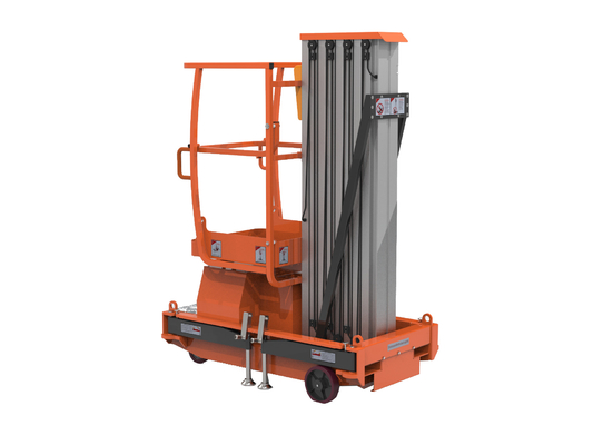 Empurrar em torno de elevadores de mastros verticais únicos com várias configurações de segurança automatizadas