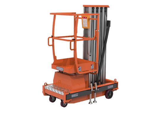 Empurrar em torno de elevadores de mastros verticais únicos com várias configurações de segurança automatizadas