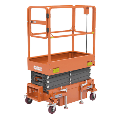 Indoor Push Around Hidráulico Mini Scissor Lift Compacto Design